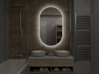 Зеркало с подсветкой Misty Титавин 70см белый